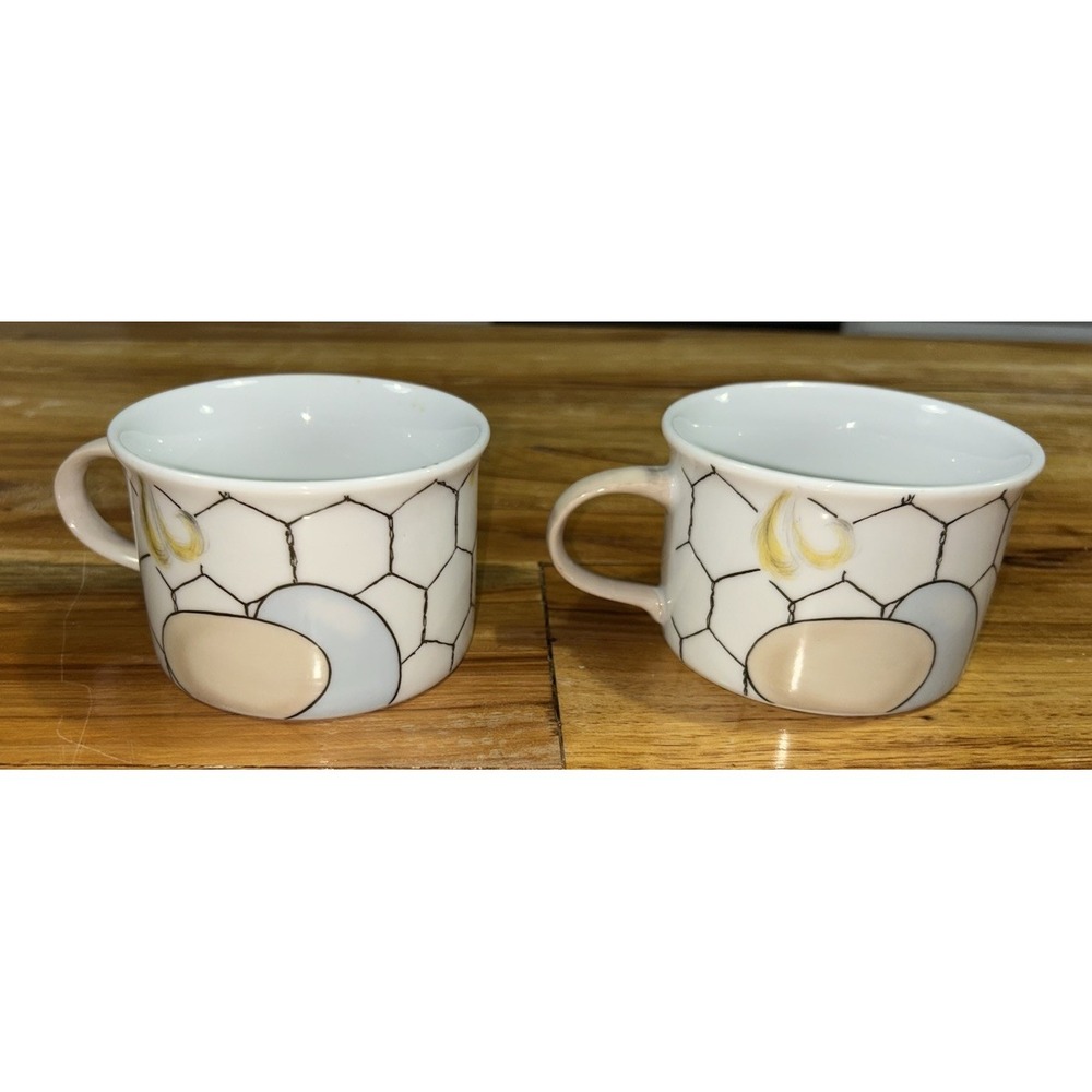 Vintage Franci Villa Vanilla Palm Beach Soup Mugs Coffee Mugs Chicken Egg